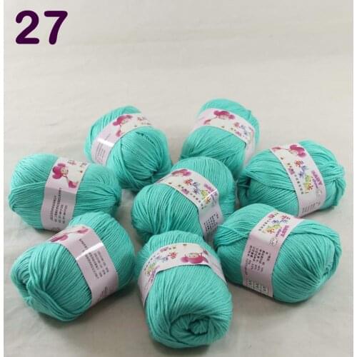 Color Optional 8 ballsX50g Cashmere Silk Velvet Children Hand Kintting Yarn Teal 18-27