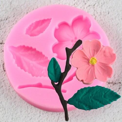 Flower Plum Blossom 3D Cake Border Silicone Mold Fondant Cake Decorating Tools Gumpaste Chocolate Tools