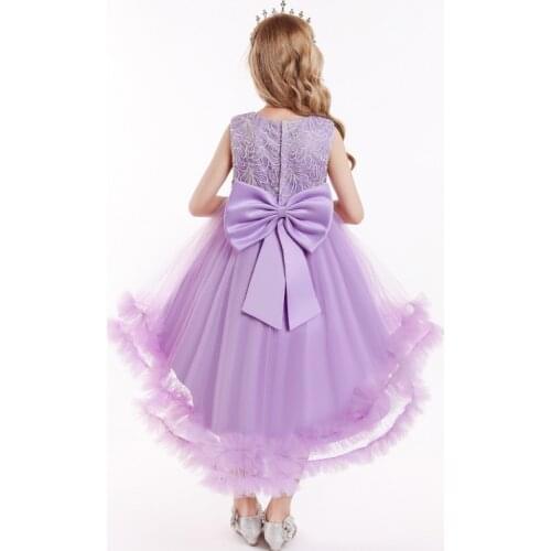 Purple Wedding Dresses Summer Girls Birthday Gift Dress Kids For Children Costume Lace Princess Party Dress Girl Christmas