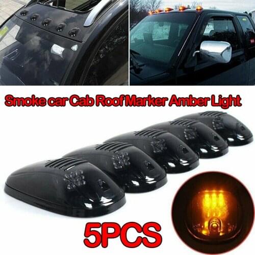 5x Smoke Cab Top Roof Marker Lamp 12LED Amber Light for 03-16 Dodge Ram2500/3500/4500