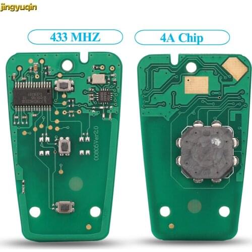 Jingyuqin Remote Smart Car Key Keyless-Go Circuit Board 433MHZ 4A Chip For Peugeot 208 308 508 3008 5008 3 Buttons HU83 Blade