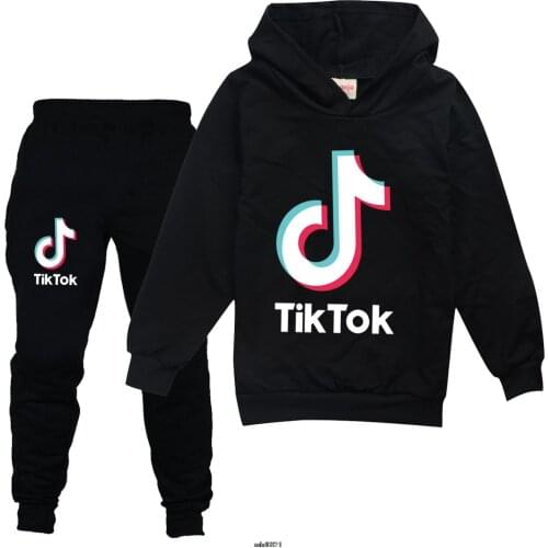 Tik Tok Children Clothing Set Spring Autumn Baby Boy Girl Clothes Suits Printed Hoodies T-shirts Pants 2 Pieces Child Streetwear