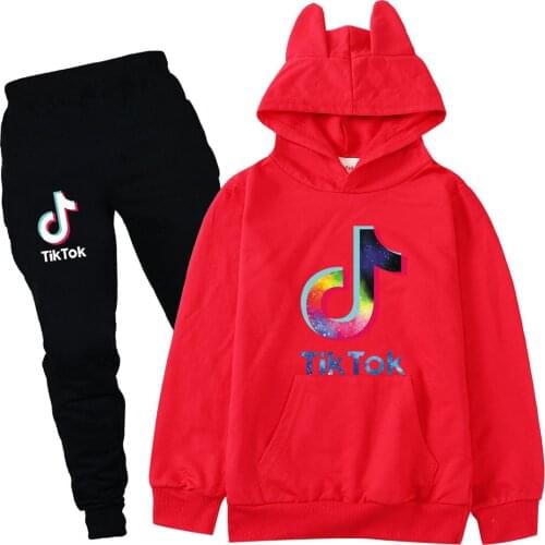 TIK TOK Kid for Girls Birthday Clothing Boys Children Long Sleeve Sport Suits Hoodies Tops +Pants Sets