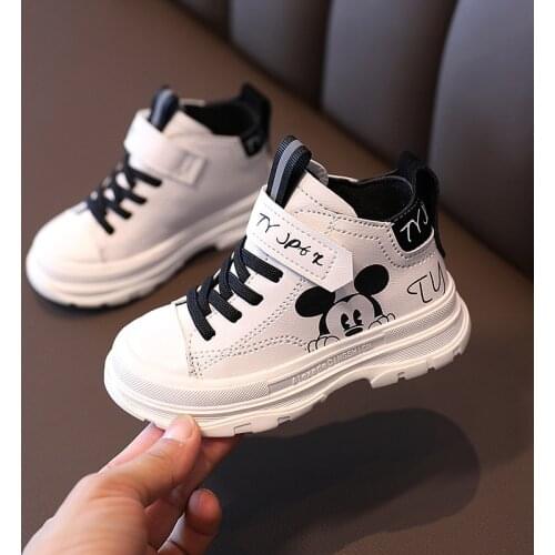 2020 Autumn Disney Boys Cartoon Mickey Mouse Breathable Kids Casual Shoes Non-Slip Soft Sports Sneakers Girls Gift