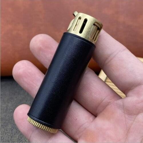 Copper leather windproof old kerosene lighter trench nostalgic lighter gift man