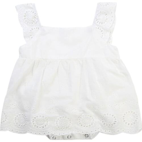 Toddler Infant Girls Kids Baby Clothes Cotton Jumpsuit Romper Outfits Cotton Casual Sleeveless Hollow Baby Dresses Sets Summer