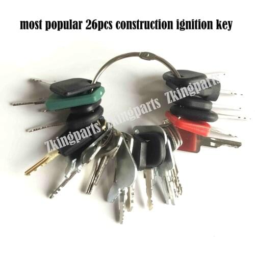 26 Heavy Equipment Keys Set Construction Ignition Key Set Fit For Case JD Komatsu