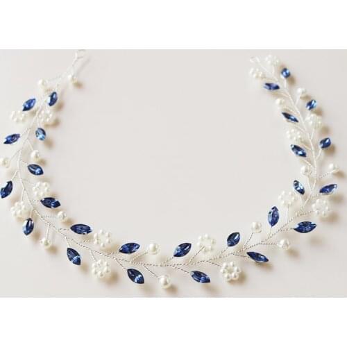 New Arrival Blue Color Rhinestone Headbands Bridal Hairbands Wedding Hair Jewelry Accessories Hair Ornament Decoration For Hair