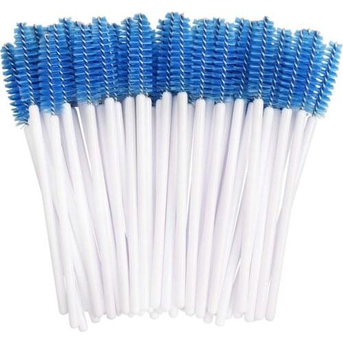 500pcs/lot Disposable Blue Eyelash Brush Comb Mascara Wands Eye Lashes Extension Individual Applicator Eye Beauty Makeup Tools