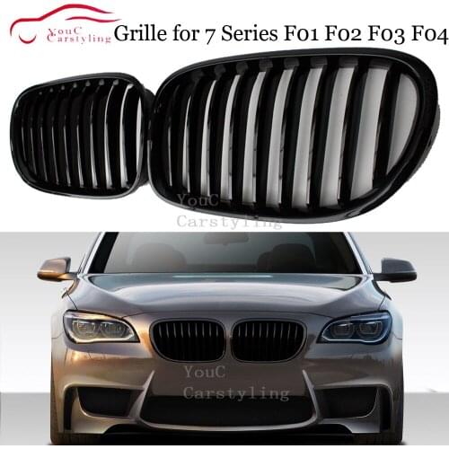 ABS CF Front Kidney Grille Black M Color Bumper Grills Mesh for BMW 7 Series F01 F02 F03 F04 Sedan 2010 - 2015 740i 750i 760i