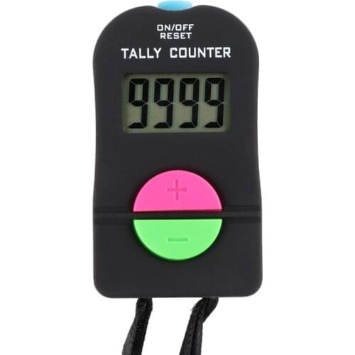 0-9999 Digital Tally Counter LCD Electronic Manual Clicker ABS Finger Counter E7CB