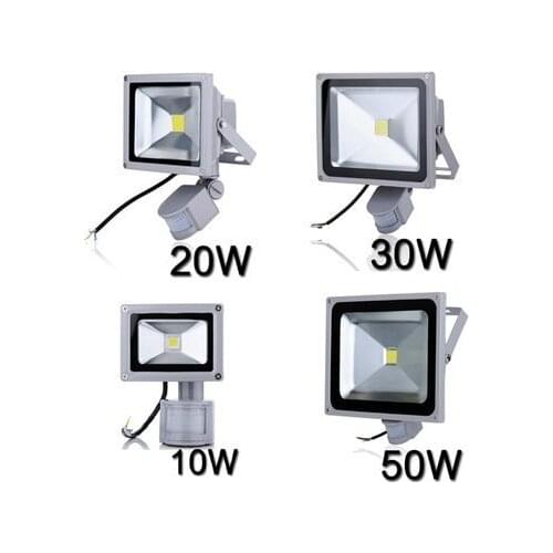 LED Flood Light search projector lamp 10W 20W 30W 50W AC85-265V PIR Motion sensor Sense detective Sensor lamp IP65 Waterproof