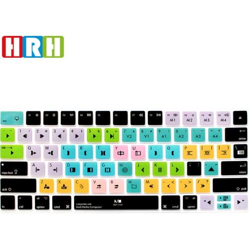 HRH Avid Media Composer Hotkeys Functional Shortcuts English Keyboard Covers Silicone Skin Protector For Apple Magic MLA22B/A