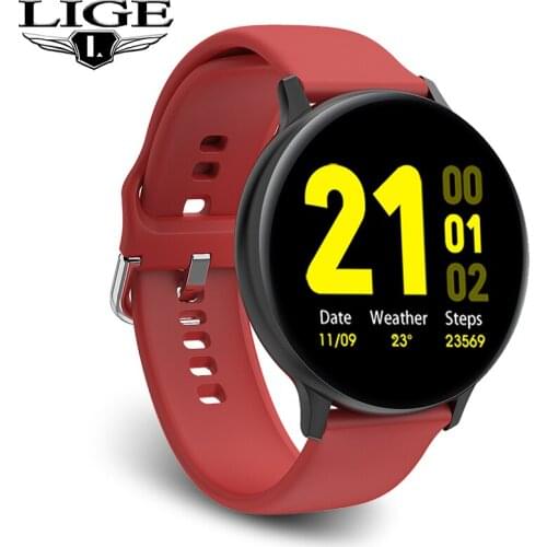 LIGE Full Touch Screen Smart Watch Women Bluetooth Call Smart Clock Heart Rate Monitoring Waterproof Smartwatch Sports Pedometer