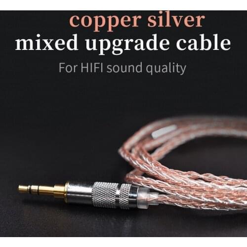 Mixed Upgraded 8 Core Copper Earpho Silver Cable 2pin/Mmcx Connector Use For KZ ZS4/ZS5/ZS6/ZSA/ED16/ ZSN/ZST/ES4/ZS10/AS10/BA10