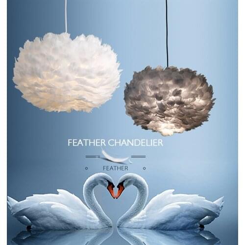 Nordic Modern Chandelier Feather Pendant Light Chandeliers for Living Room Kitchen Bedroom Decorations Room Indoor Lighting