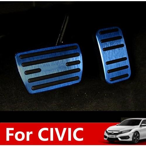 Aluminum alloy Car Styling Accelerator Gas Pedal Brake Pedal For Honda Civic 10th 2016 2017 2018 Non Slip Pedal Plate Pads Cover