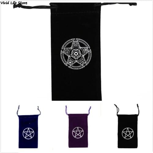 1pcs Velvet Pentagram Tarot Card Storage Bag Toy Jewelry Mini Drawstring Package Board Game
