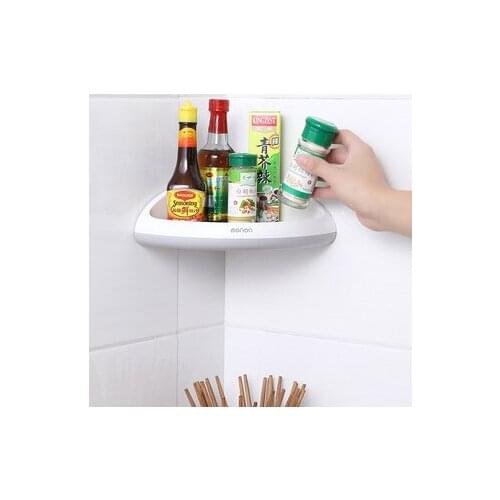 Suction Cup Corner Kitchen seasoning organizer Shampoo Shower Shelf Holder Kitchen Storage Rack Organizer 2 Colors