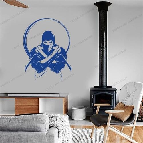 Ninja With Knife Sword Japan Japanese Vinyl Wall Decal Warrior Wall Stickers Home Interior Decor Design Removable Mural CX892