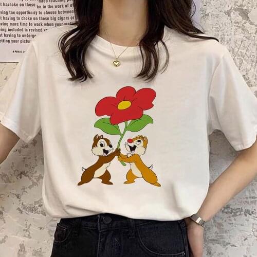 New Disney Chip and Dale T Shirt Summer Plus Size Tee S-3XL Women O Neck Short Sleeve Tees Tops Female Tshirt Dropship
