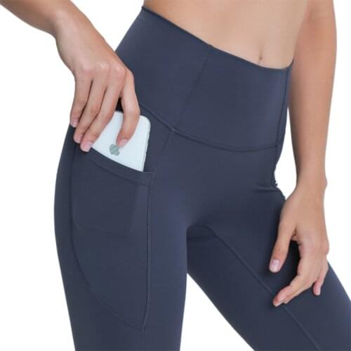 High Waist Fitness Sports Workout Women Yoga Leggings Full Length with Side Pockets Exercise Running Gym Buttery Soft Yoga Pant