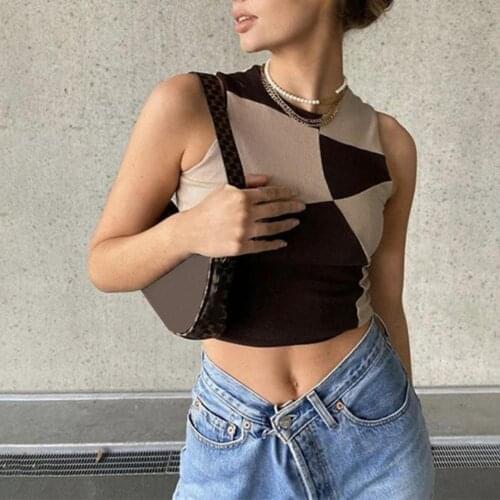 Women Tops Sleeveless Breathable Sexy Ladies Navel Exposed Knit Tops for Daily Life Summer Camis Ladies Tanks Tees Clothing