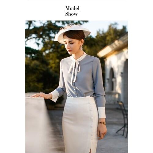 Summer Spring Autumn Women Set Blouse Top Female Pencil Skirt High Waist Suits Office Lady Elegant Bodycon Formal Work 2 Pieces