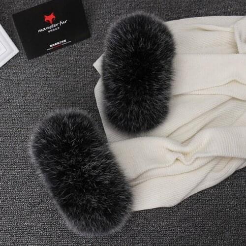 Winter 100% Natural Fox Fur Cuffs Wristbands Arm Warmers Women Fashion Coat Decoration Warm Bracelet Genuine Real Fox Fur Gloves