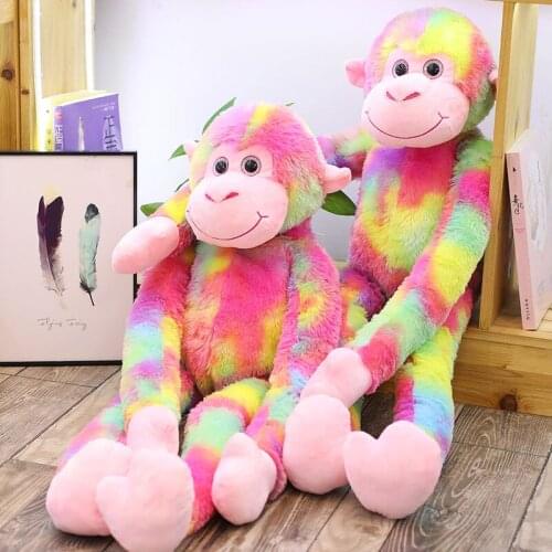 1pcs 80cm Cute Animal Colored Long-armed Monkey Plush Toy Stuffed Doll Birthday Presents For Children Kids