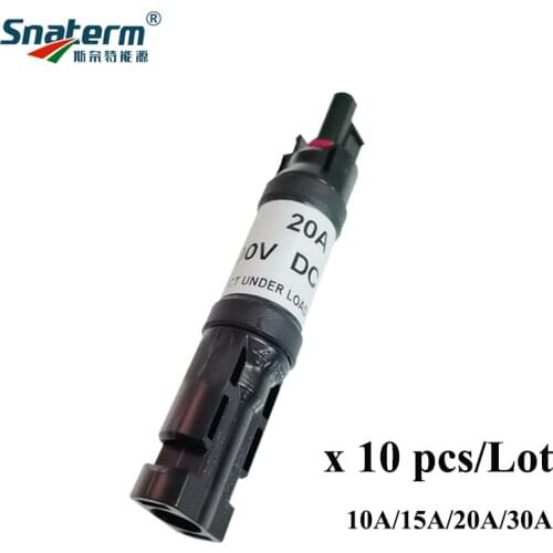 10 Pieces/Lot x 10A 15A 20A 30A 1000VDC PV Diode Solar Connector IP68 Use for Solar Cell Panel Protection