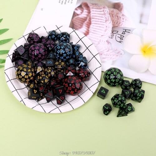 10 Pcs/Set Game Dice Multi Sided Dices Mixing Party Games Club Creative Adult Children For Dungeon D&D Games Play D04 20Dropship