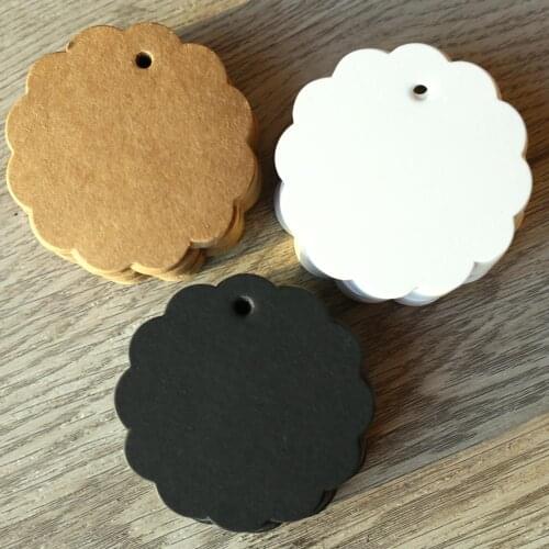 1000pcs/lot Kraft Tags Price Tags For Clothing Flower Shape Hanging Tag Labels Gift Wedding Party Decor Scrapbooking Paper Tags