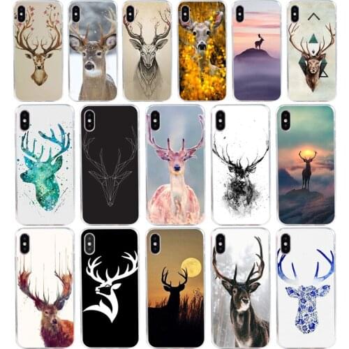 223H Minimalist animal deer Minimalistic animals deer Soft Silicone Tpu Cover phone Case for iphone 5 5s se X XR XS Max case