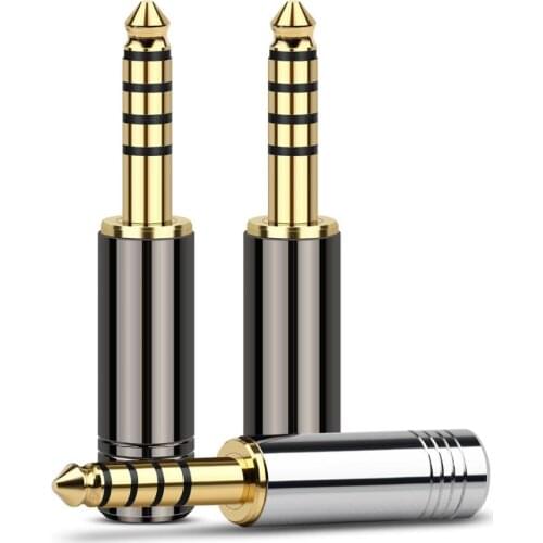 4.4mm 5 Pole Balanced Plug Gold Plated Copper Audio Jack Bright Shell Metal Adapter Hifi Headphone Plugs Earphone Wire Connector