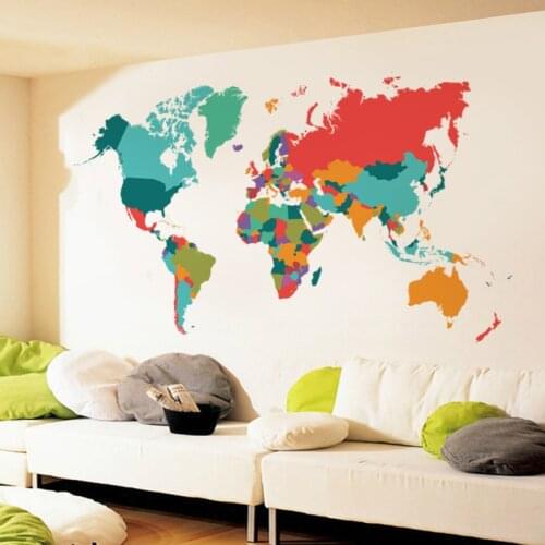 World Map Acrylic Mirror Wall Sticker Creative Household Office DIY Art Decor Living Room Bedroom Decoration Home Novelty Gifts