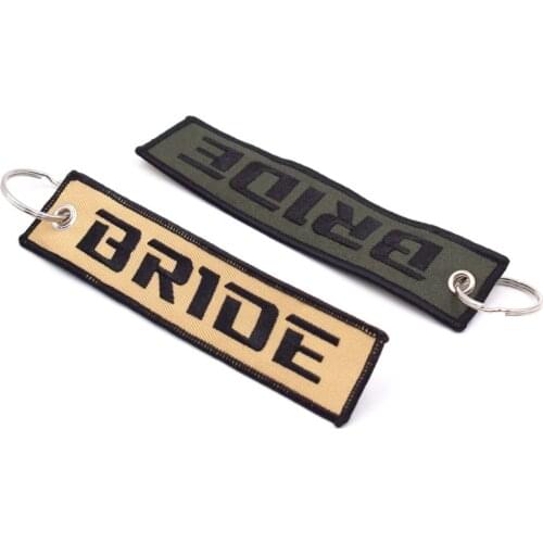 Car Styling Bride Racing Key Ring Embroidery Keychain Luggage Tag