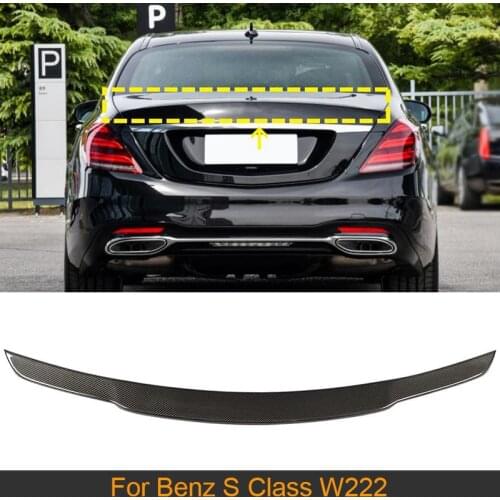 Car Rear Trunk Wing Spoiler for Mercedes-Benz S Class W222 2014 - 2019 Rear Wing Spoiler Boot Lid Carbon Fiber / FRP