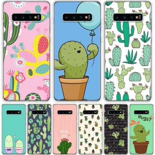 Cactus Vintage Flower Cover Phone Case For Samsung Galaxy S10 S20 Ultra Note 10 9 8 S9 S8 J4 J6 J8 + Lite Plus Pro S7 Coque