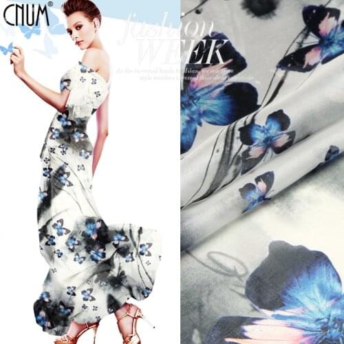 CNUM SC052 100% Natural Silk Chiffon/ Dancing /Silk Fabric Quality Soft/ Width 1.48yd Thickness 8mm /Unit: Meter