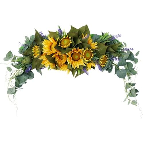Decorative Accessory Autumn Front Door Garland Sunflower Wreath Indoor Outdoor Ornaments Window Wall Decoration