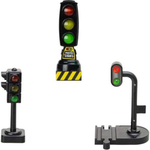 Wooden Magnetic Train Track Railway Set Accessories Traffic Light Scene Rail Transit Fit For Wood Track Train Educational Toys