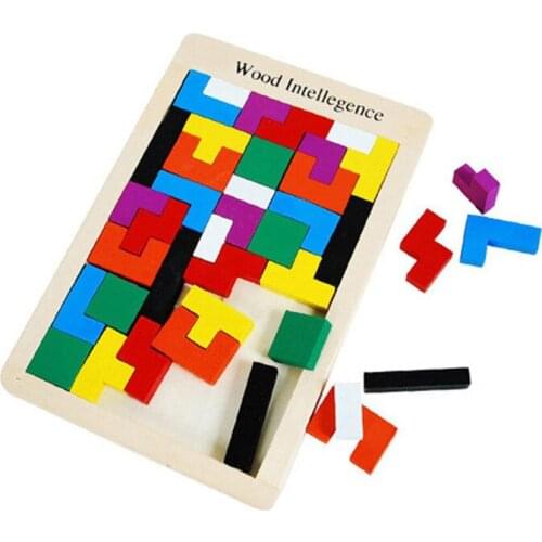 Kids Toys Wooden Tangram/Jigsaw Board Puzzle Brain Teaser Puzzle Educational Baby Child Kids Toy