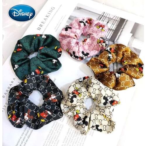 Disney Mickey Printed Large Intestine Circle Hair Tie Broad Edge Fabric Tie Ponytail Hair Tie Exquisite Rubber Band Hair Tie