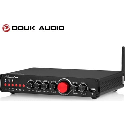 Douk Audio HiFi 5.1 Channel Bluetooth 5.0 Digital Amplifier COAX/OPT Home Theater Audio Amp USB Music Player Bass Amp APTX-HD