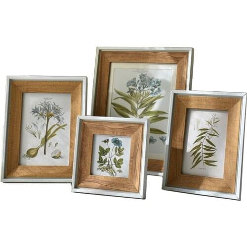 Gray Imitation Wood Plastic Photo Frame 4/7/10 Inch Picture Frames Rustic Home Decor Nightstand Family Portrait Desk Decoration