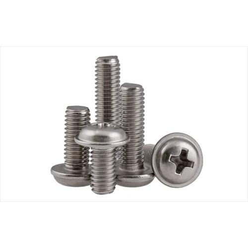 GB823 304 stainless steel round head with pad with dielectric M2 M2.5 M3 M4 M5 machine screws with pad screws PWM screw