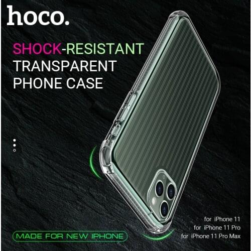 Hoco transparent case for iphone 11 11Pro 11 Pro Max clear case tpu protective cover phone back side protection full cover