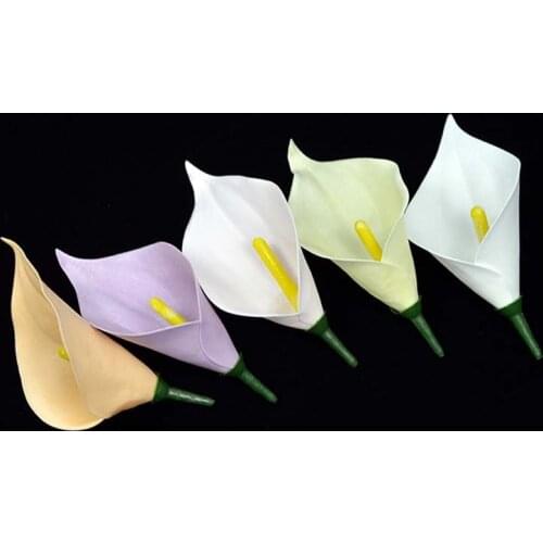 6*12CM Head/8PCS Artificial Soap Flower,Eternal Fake Calla Lily Flowers Heads with Fragrance For Home Decor,Wedding Decoration