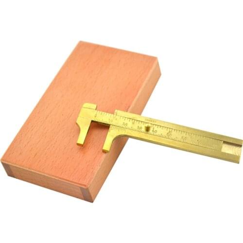 0-80mm Pocket Mini Brass Sliding Gauge Vernier Caliper Measure Measurement Tool Beads Jewelry Measuring Tools